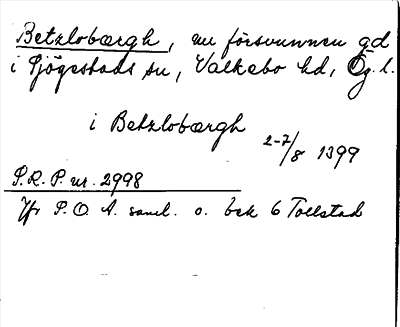 Bild på arkivkortet för arkivposten Betzlobærgh
