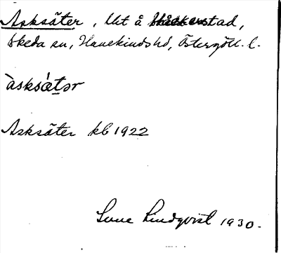 Bild på arkivkortet för arkivposten Asksäter