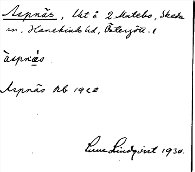 Bild på arkivkortet för arkivposten Aspnäs