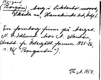 Bild på arkivkortet för arkivposten Borgarö, (Borgön)