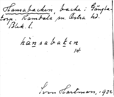 Bild på arkivkortet för arkivposten Hansabacken