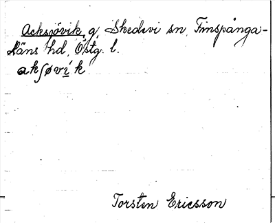Bild på arkivkortet för arkivposten Acksjövik
