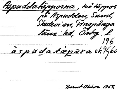 Bild på arkivkortet för arkivposten Aspuddatäpporna