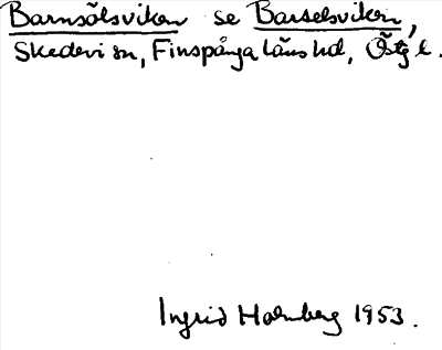 Bild på arkivkortet för arkivposten Barnsölsviken, se Barselsviken