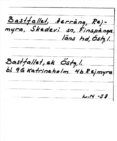 Bild på arkivkortet för arkivposten Bastfallet