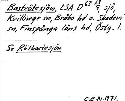 Bild på arkivkortet för arkivposten Baströtesjön