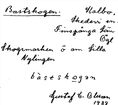 Bild på arkivkortet för arkivposten Bastskogen