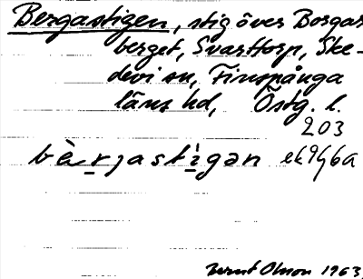 Bild på arkivkortet för arkivposten Bergastigen