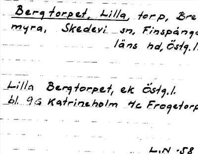 Bild på arkivkortet för arkivposten Bergtorpet, Lilla