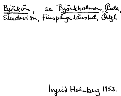 Bild på arkivkortet för arkivposten Björkön, se Björkholmen