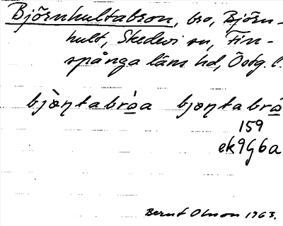Bild på arkivkortet för arkivposten Björnhultabron