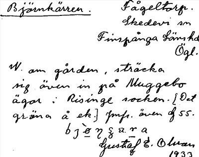 Bild på arkivkortet för arkivposten Björnkärren