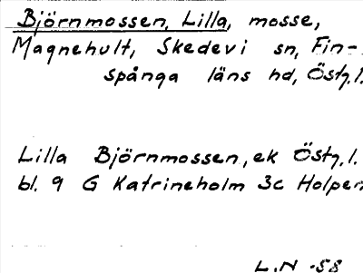 Bild på arkivkortet för arkivposten Björnmossen, Lilla