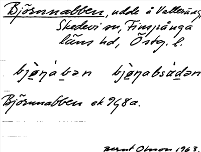 Bild på arkivkortet för arkivposten Björnnabben