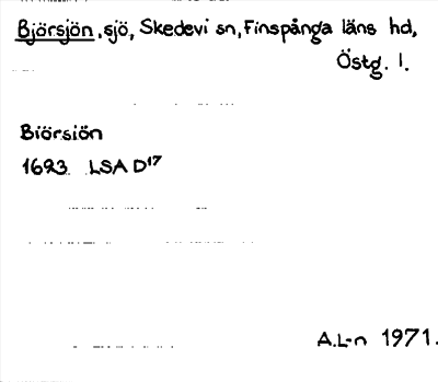 Bild på arkivkortet för arkivposten Björsjön