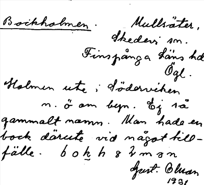 Bild på arkivkortet för arkivposten Bockholmen