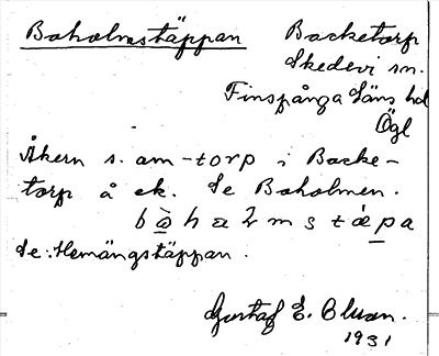 Bild på arkivkortet för arkivposten Boholmstäppan, se Boholmen resp. Hemängstäppan