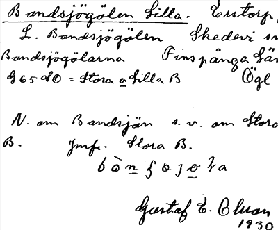 Bild på arkivkortet för arkivposten Bondsjögölen, Lilla
