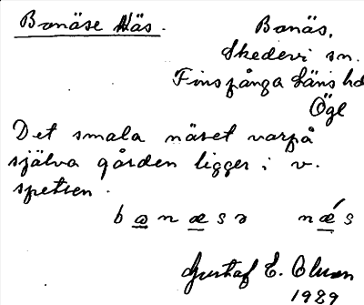 Bild på arkivkortet för arkivposten Bonäse Näs