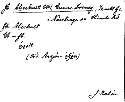 Bild på arkivkortet för arkivposten Abeshult nr 1, Gunne Svensg.