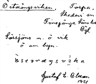 Bild på arkivkortet för arkivposten Österängsviken