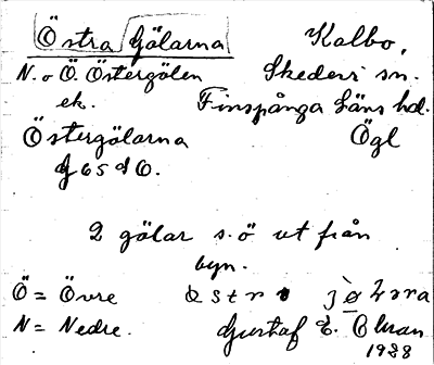 Bild på arkivkortet för arkivposten Östra Gölarna