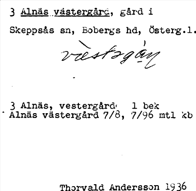 Bild på arkivkortet för arkivposten Alnäs västergård