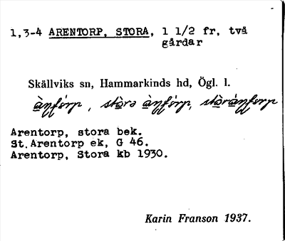 Bild på arkivkortet för arkivposten Arentorp, Stora