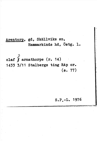 Bild på arkivkortet för arkivposten Arentorp