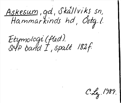 Bild på arkivkortet för arkivposten Askesum