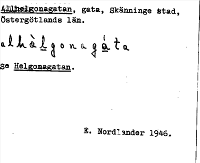 Bild på arkivkortet för arkivposten Allhelgonagatan, Se Helgonagatan