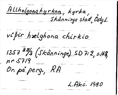 Bild på arkivkortet för arkivposten Allhelgonakyrkan