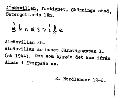 Bild på arkivkortet för arkivposten Alnäsvillan
