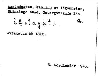 Bild på arkivkortet för arkivposten Axstadgatan