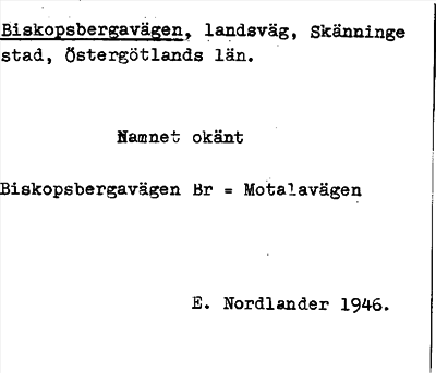 Bild på arkivkortet för arkivposten Biskopsbergavägen