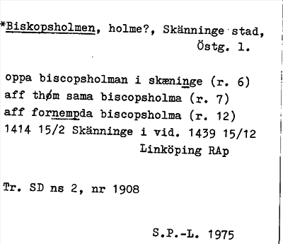 Bild på arkivkortet för arkivposten *Biskopsholmen