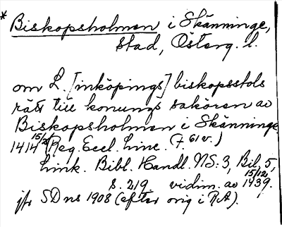 Bild på arkivkortet för arkivposten *Biskopsholmen