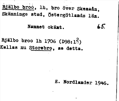 Bild på arkivkortet för arkivposten Bjälbo broo