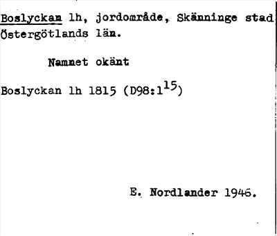 Bild på arkivkortet för arkivposten Boslyckan