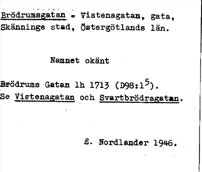 Bild på arkivkortet för arkivposten Brödrumsgatan
