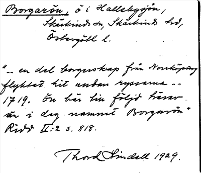 Bild på arkivkortet för arkivposten Borgarön