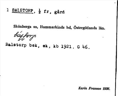 Bild på arkivkortet för arkivposten Balstorp