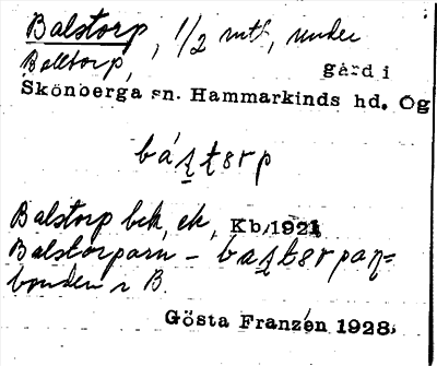 Bild på arkivkortet för arkivposten Balstorp