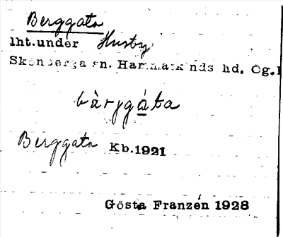 Bild på arkivkortet för arkivposten Berggata