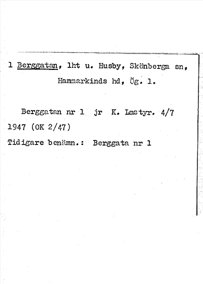 Bild på arkivkortet för arkivposten Berggatan