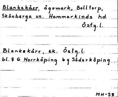 Bild på arkivkortet för arkivposten Blankekärr