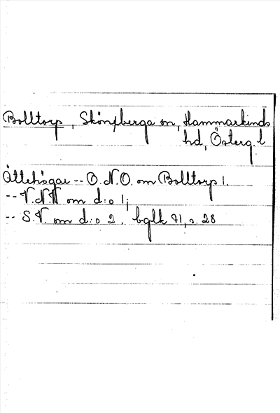 Bild på arkivkortet för arkivposten Bolltorp