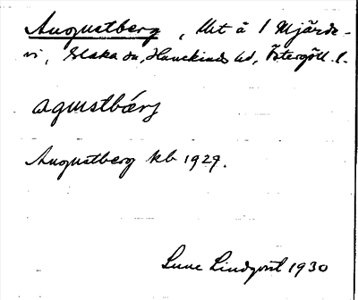 Bild på arkivkortet för arkivposten Augustberg