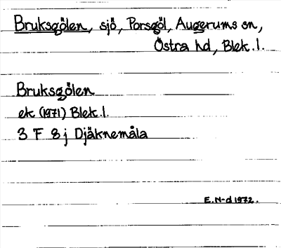 Bild på arkivkortet för arkivposten Bruksgölen
