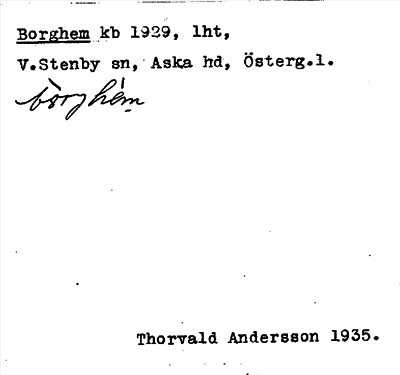 Bild på arkivkortet för arkivposten Borghem